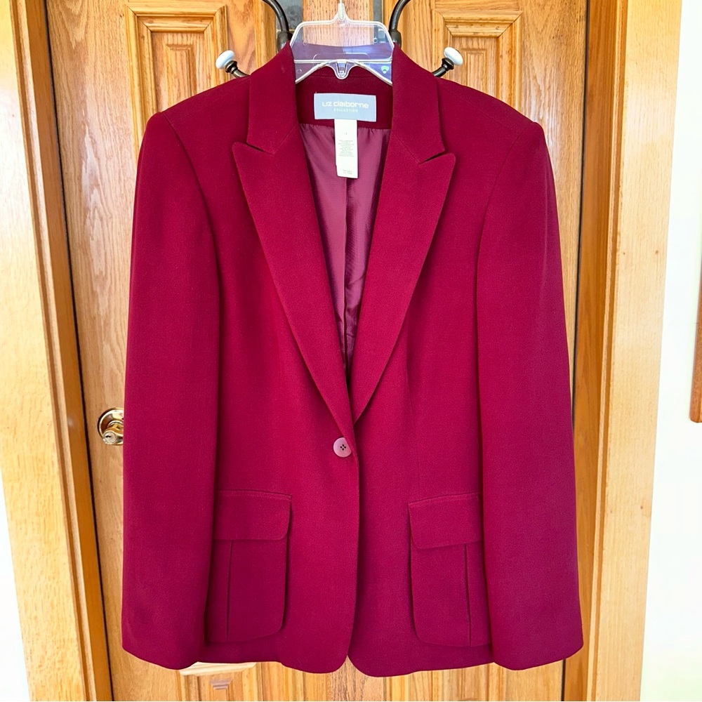 Liz Claiborne collection jacket blazer 100% silk fully lined 100% polyester s 4
